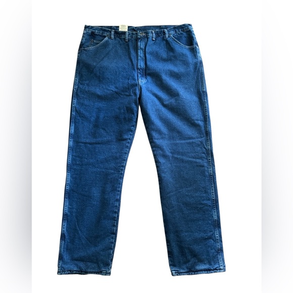 Wrangler Other - Wrangler Men’s Fleece Lined Work Jean Sz 46X34 Rugged Wear Relaxed Blue Farm